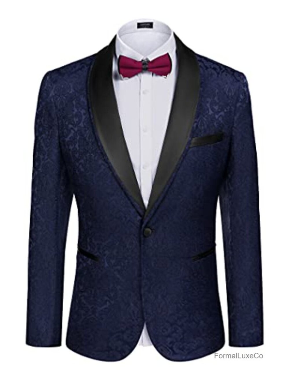Men's Floral Paisley Tuxedo Jacket Shawl Lapel One Button Dinner Blazer
